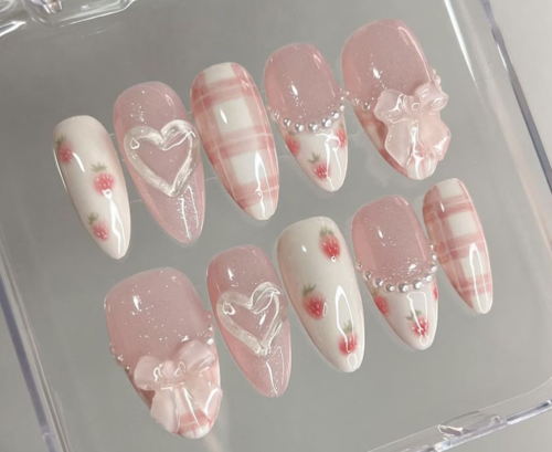 Strawberry nails from Etsy